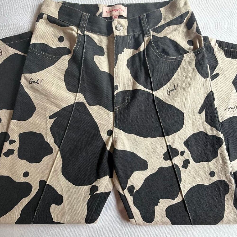 Lisa says Gah size 28 Cow Print Jeans - Picture 2 of 11